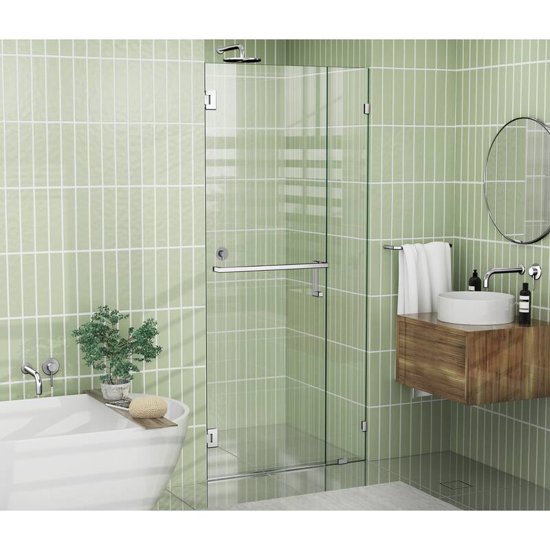 Glass Warehouse 78" x 42.75" Frameless Towel Bar Shower Door Wall